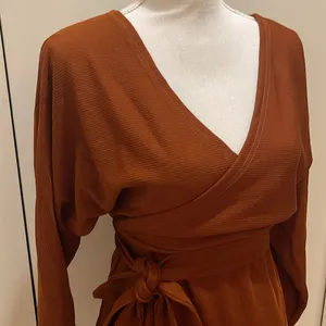 Rust color long sleeve short dress size small NWOT #71 thumbnail 4