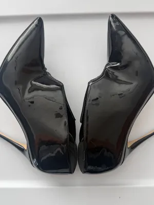 Guess Black Faux Patent Pointed-Toe Stiletto Heels - Women's Dress Pumps 8.5M thumbnail 4