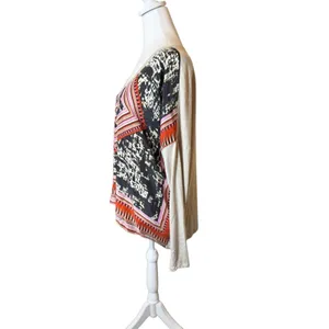 Cabi Boho Southwest Top Medium Silk Mixed Media‎ Kerchief Artsy Bohemian Casual thumbnail 3