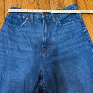 Madewell Baggy Straight Jeans Medium‎ Wash Blue Cotton Hemp Size 28 thumbnail 12