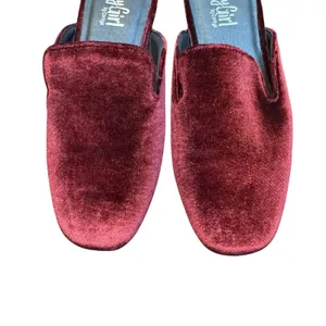 Hey Girl By Corkys Shoes Womens Size 7 Red Velvet Spotlight Loafer Mules Slip On thumbnail 2