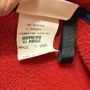 L.L. BEAN Woman Vintage Red Half Zipper Fleece Sweatshirt Pockets Logo XL thumbnail 5