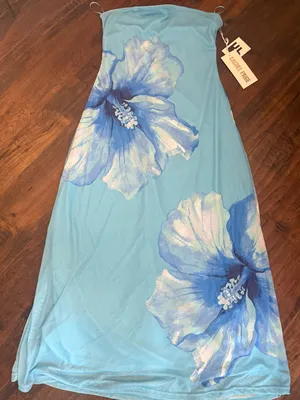 Rachel Paige Strapless Floral Midi Dress Size Medium Resort Vacation thumbnail 1