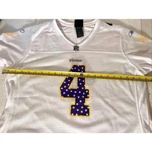 NFL Minnesota Vikings Brett Favre Reebok Women's XL White Jersey thumbnail 4