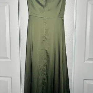 Dessy Collection • Formal Gown • Olive Green • 2R • Off Shoulder • Bridesmaid thumbnail 8