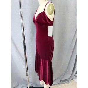 THEIA Burgundy Velvet Spaghetti Strap Mermaid Trumpet Gown‎ NWT Size 8 $495 thumbnail 10