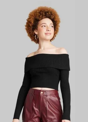 Wild Fable Off the Shoulder Sweater Top thumbnail 1