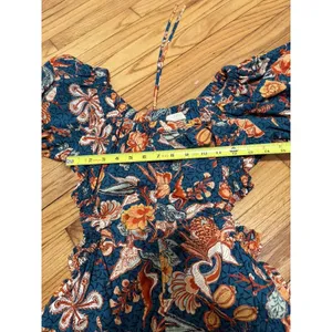 Ulla Johnson Golda Orange Floral-Print Cut-Out Cotton-Poplin Midi Dress‎ thumbnail 10