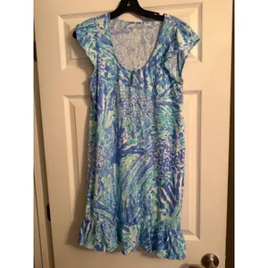 Lilly Pulitzer Rejina shift dress blue haven Hey Hey Soleil size medium thumbnail 3
