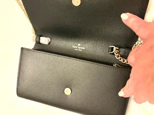 Kate Spade New York Darcy Chain Wallet Crossbody in black. thumbnail 6