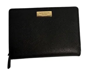 Kate Spade Quiet‎ Luxury Black Saffiano Leather Compact Wallet thumbnail 1