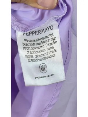 Peppermayo Viviana Mini Dress Lavender Floral Ruched Strapless Ruffle US 6 thumbnail 6