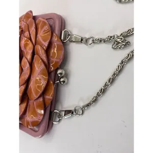 Brighton Coin‎ Purse Crossbody Bag Rosalie Flower Red Burgundy Leather Kiss Lock thumbnail 4
