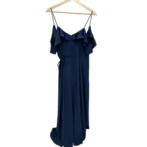Lulu's Womens Navy Blue Gown Size S Cold Shoulder Wrap‎ Event Party Wedding thumbnail 2