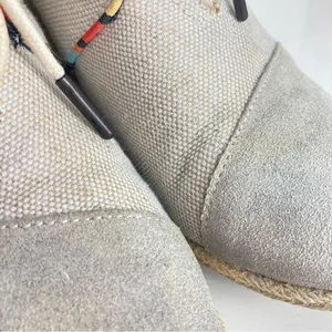 TOMS Desert Wedge Espadrille Canvas Shoes in Whisper - Size 8 thumbnail 8