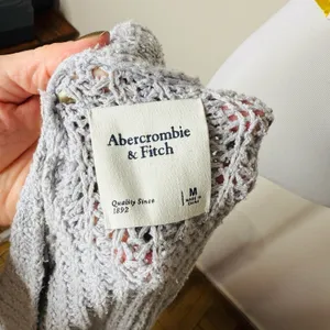 Abercrombie Gray Open Front Knit Cardigan thumbnail 3