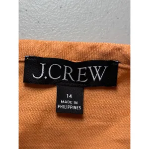 J. Crew Tangerine Orange Front Slit‎ Linen Blend Skirt 14 Lightweight Y2K Peach thumbnail 6