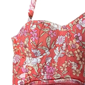 BOG Collective Floral Halter Bustier Crop‎ Top Boho Festival Pink Size Medium thumbnail 5