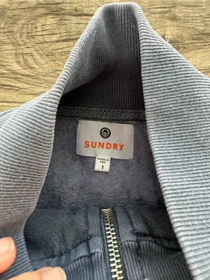 Sundry dark gray quarter‎ zip pullover sweatshirt size 1 - small thumbnail 4