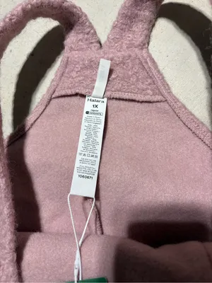 Halara adjustable straps casual teddy Cozy Pink Overalls NWT 1X thumbnail 8