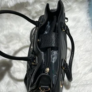 MICHAEL KORS Tumbled Black Leather Crossbody‎ Satchel Gold Hardware A27 thumbnail 10