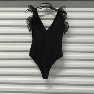 Zara Bodysuit Top Medium Black Fairy Balletcore Dark Romantic Whimsigoth Blouse thumbnail 4