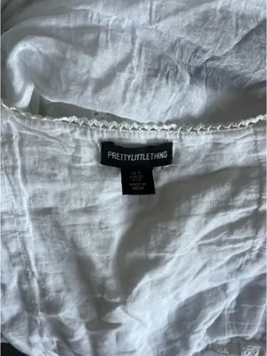 Pretty Little Thing White Broderie Crop Top thumbnail 3