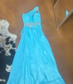 Sherri Hill Aqua Gown thumbnail 1