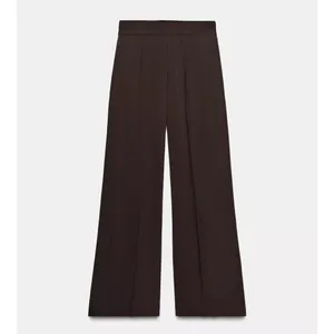 Zara NWT dart pleated brown pants thumbnail 7