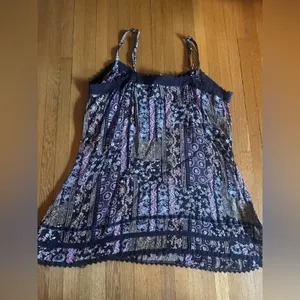 Vtg Y2K faded glory boho Fairycore brown paisley babydoll tank, size L thumbnail 9