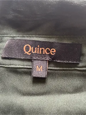 Quince Washable Stretch Silk Puff Sleeve Blouse Forest Green Sz M Contemporary thumbnail 13
