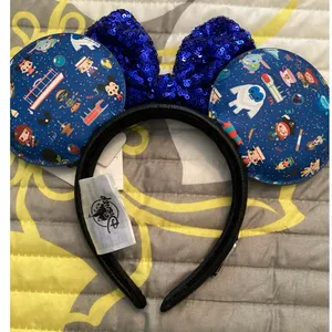 NWT Disney Parks Loungefly Parks Cuties Chibi Blue Minnie Mouse Ears Headband thumbnail 3