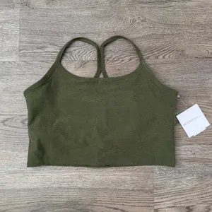 Beyond Yoga Spacedye Slim Racerback Cropped Tank Army Green Heather Size XXL NWT thumbnail 3