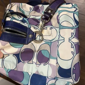 Coach Womens Tote Travel Bag Multicolor Kyra Soho Print F77285‎ Blue Purple Grey thumbnail 11