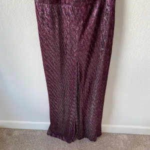 Lulu’s Glitter Girl Shiny Purple One Shoulder Jumpsuit Size M thumbnail 5