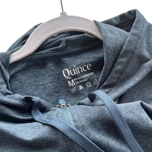 Quince Womens Heathered Teal Full Zip Performance Hoodie Jacket Size Medium‎ thumbnail 7