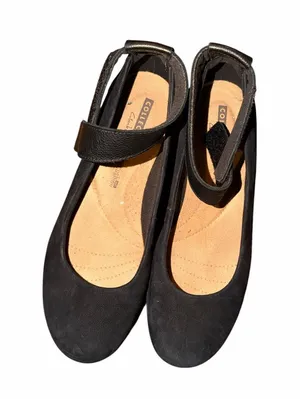 Clay Comfortable Black Mary Jane Flats with Ankle Strap 9 thumbnail 1
