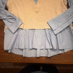 Anthropologie‎ Twofer Sweater Knit Blouse thumbnail 3