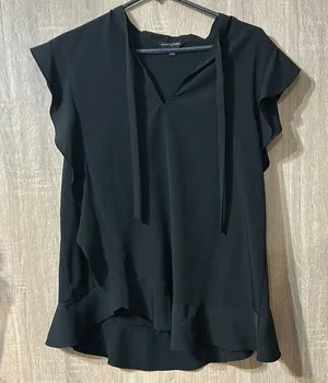 Banana Republic Black Top Size Large Tie Front thumbnail 1