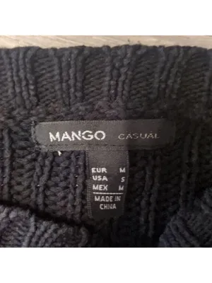 Mango casual black chunky knit sweater size medium thumbnail 2