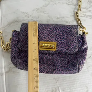 Tory Burch heidi pigskin leopard heart Chain crossbody Bag Purple Small thumbnail 11
