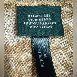 LRL Ralph Lauren Linen Snake Print Long Sleeve Tan Boatneck‎ Top Size Medium thumbnail 5