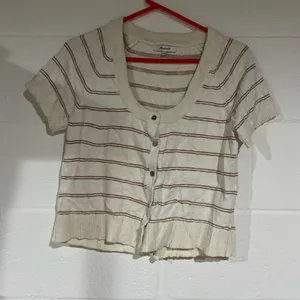 Madewell Cream and Brown Knit Sweater small thumbnail 1