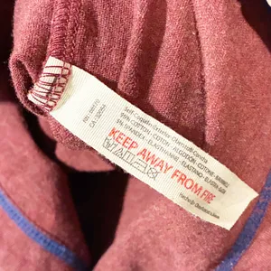 Free People Red Blue Stitched Cropped Crewneck Long Sleeve Top Size XS thumbnail 4