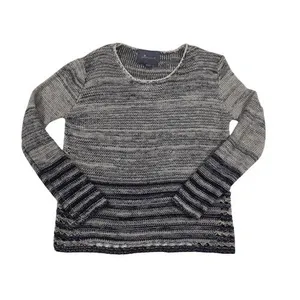 Paper Crane Urban Outfitters Grey Blue Striped Woven Long Sleeve Top Size Large thumbnail 4