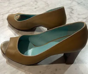 Studio pollini Elegant Tan Peep-Toe Heels khaki tan sz 38 made in Italy thumbnail 6