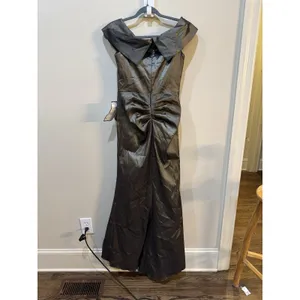 XSCAPE Women's Taffeta Off-The-Shoulder Sweetheart Gown Size 10 Olive thumbnail 3