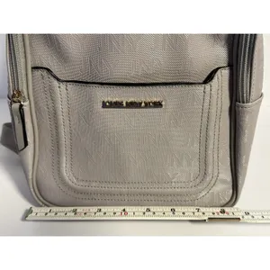 Jones New York JNY Mini Backpack Dusty Lavender Taupe Monogram Purse thumbnail 12