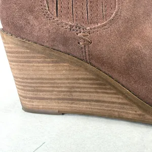 Frye and Co Wedge Booties Womens‎ 7 Brown Suede Pointed Toe Ankle Boots thumbnail 6