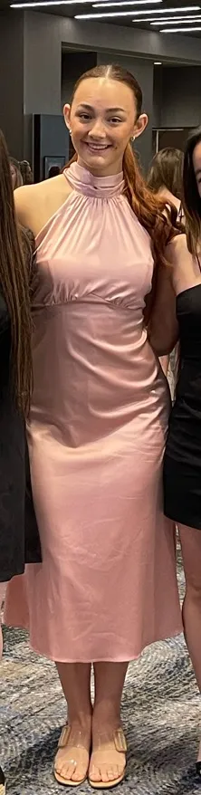 Champagne Lucca Satin dress Pink Size L thumbnail 2